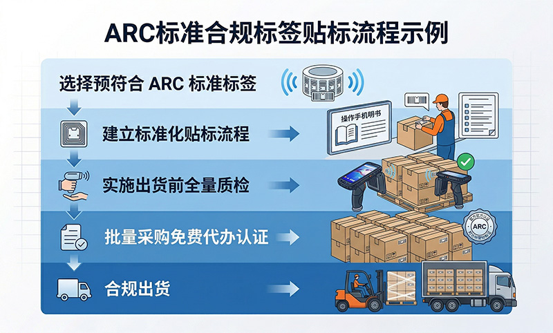 沃尔玛供应商 RFID 合规四步流程图