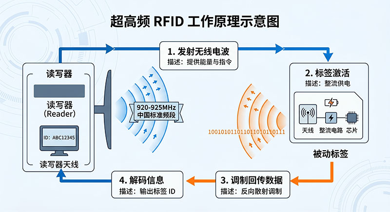 超高频 RFID 读写器工作原理流程图